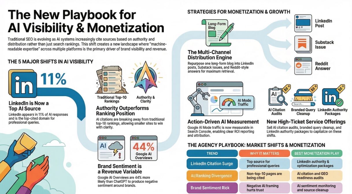 Cover illustration for The Biggest SEO, LLM, and AI Shifts in the Past 30 Days and How to Monetize Them